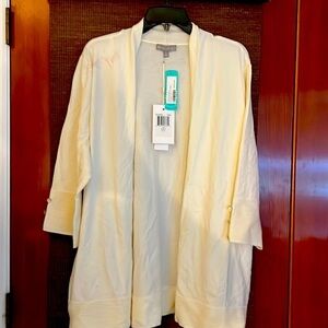 Evolution, button sleeve, cardigan, off-white, new 2X